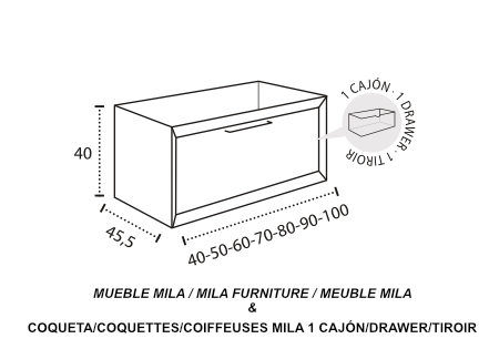 Modelo Mila 1 cajón