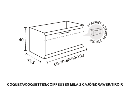 Modelo Mila 2 cajones